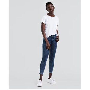 Levi's 535 Super Skinny Crop Jeans Studded Plus Size Mid Rise Denim 33 Women